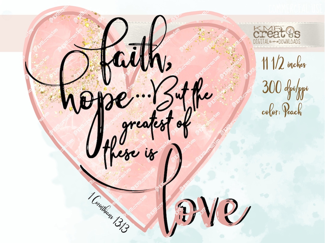 1 Corinthians 13 Png, Valentines Day Png, Sublimation Design, Faith ...