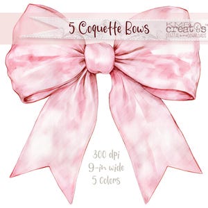 Pastel aquarel coquette Bow pngs, girly Valentine png, wenskaartkunst, romantisch shirt png, strik coquette lint, strikken cadeaukaartje kaart