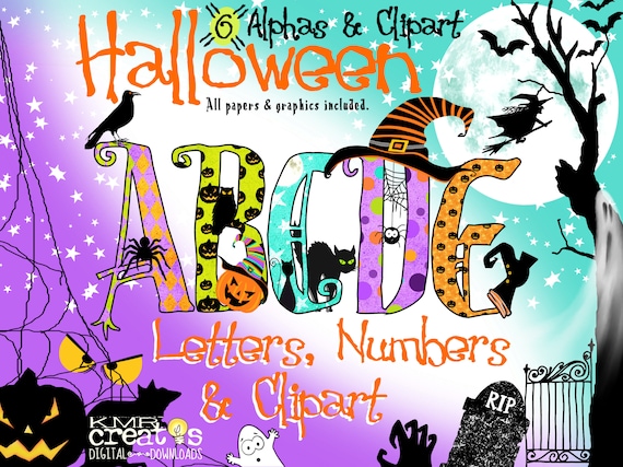Halloween letters, clipart bundle png, doodle letters png, Halloween alphabet, Halloween font png, sublimation design, doodle font clipart