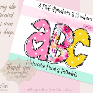 Paisley Polkadot PNG Watercolor Letters, floral alphabet png, bright rainbow alpha, alpha doodle letters, png flower letters, floral doodle image 9