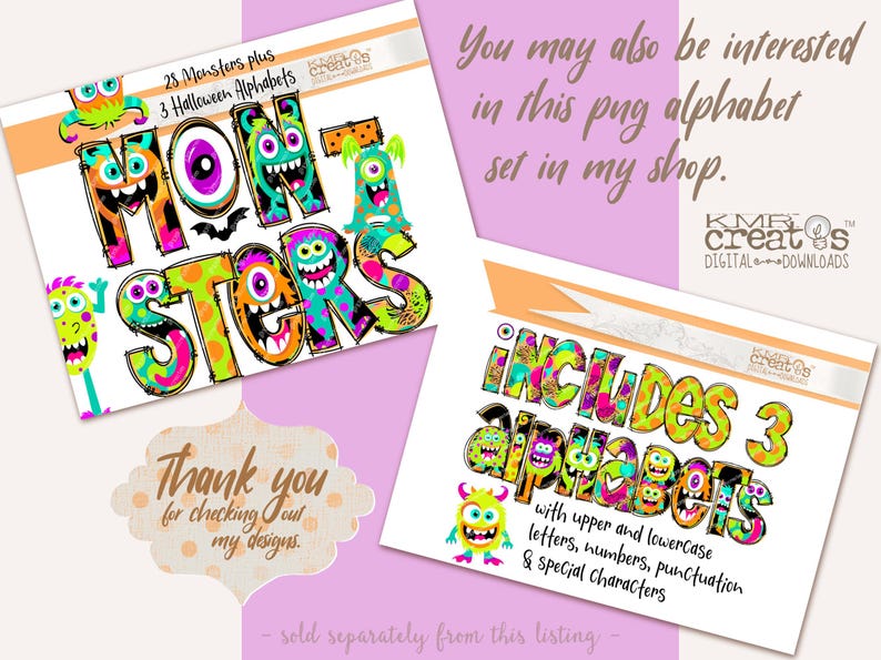 Halloweenbokstäver, Halloween-alfabet, Halloween-clipart, clipartpaket png, doodlebokstäver png, söta svarta barn, Halloween-godispåse bild 5