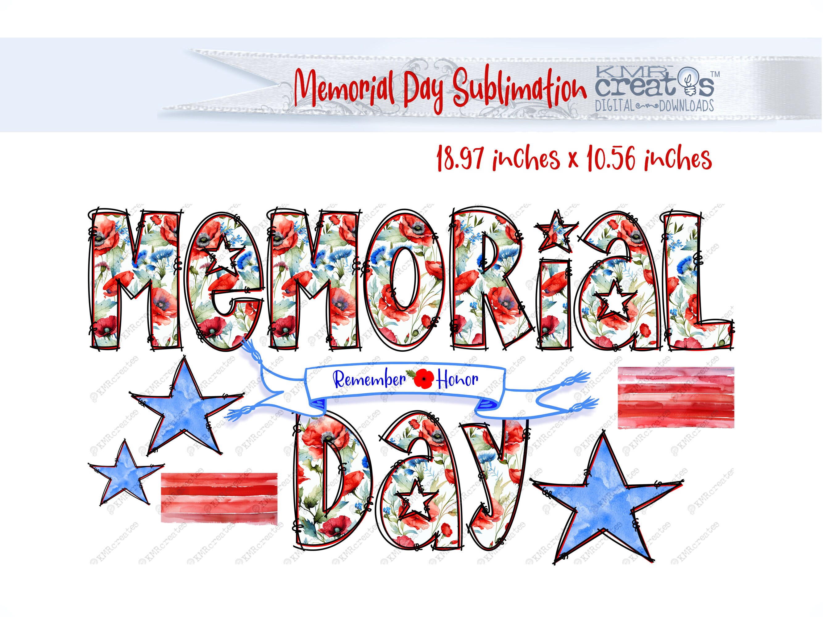 Memorial Day Poppy Sublimation Design, Watercolor Poppy Png, Patriotic ...