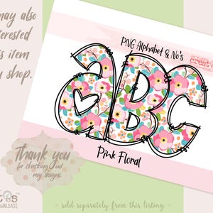 Summer Floral Alpha, Mothers Day clipart, Spring letter png, flower alphabet, Kawaii flower png, Polka dot letters, modern floral design image 6