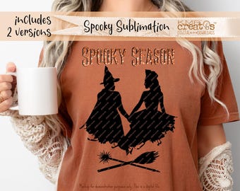 Wicked Witch Halloween PNG: Orange Glitter and Black Spooky Season Sublimation Designs (Digital Download)
