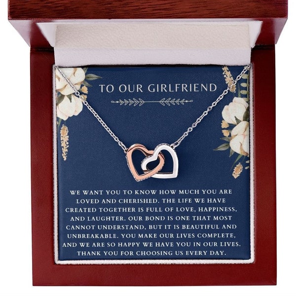 Polyamory Gift to Girlfriend, To Our Girlfriend, Polyamorous Throuple Gift, Triad Anniversary, Polyamory Heart Necklace, Polyamory Jewelry