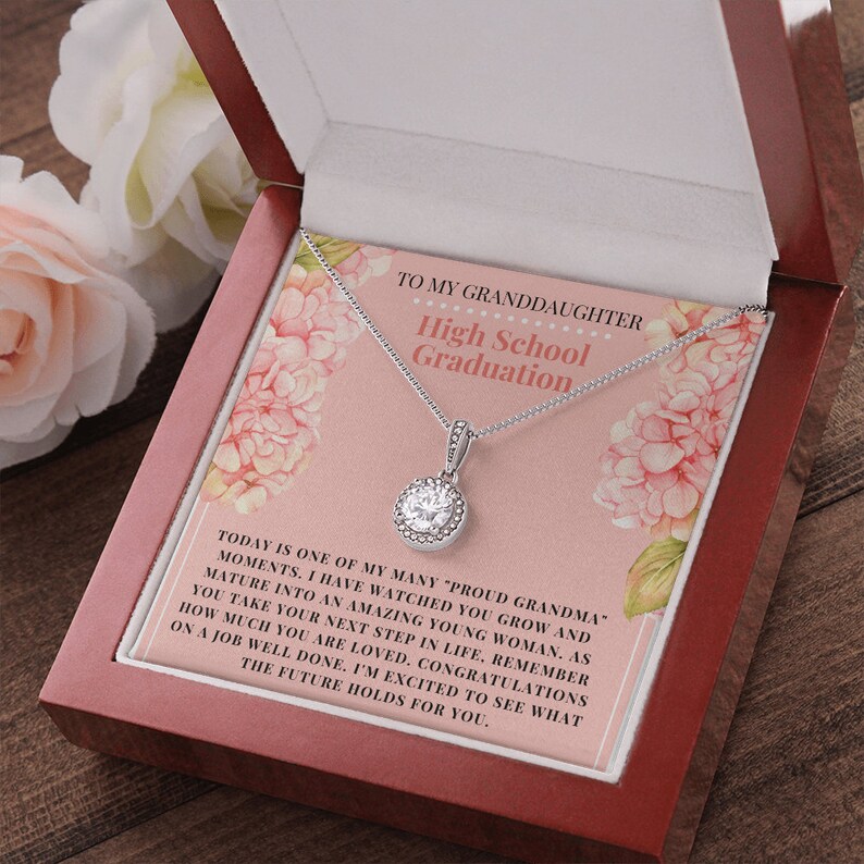 Granddaughter High School Graduation Gift From Grandma, Halo Necklace