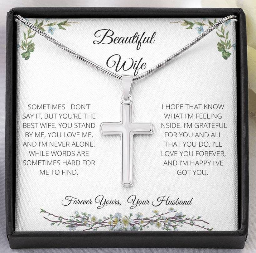 ADEAVE Birthday Gifts for Wife Necklace from Husband, to My Wife Necklace  for Women, Custom Made Romantic Gifts with Message Card and Gift Box for