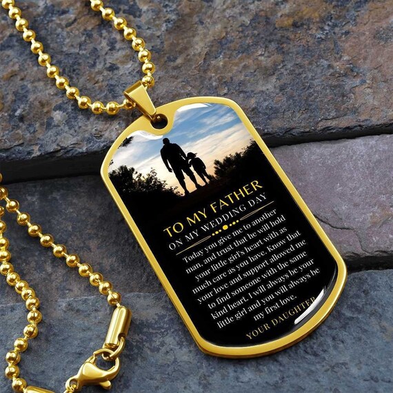 Father daughter dog tag necklace cheap