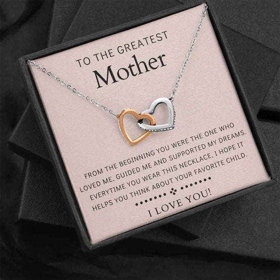 to My Mom Necklace, Mom Gift, Mom Necklace, Mom Birthday Gift from Daughter, Mom Gift from Son, Mother's Day Gifts Polished Stainless Steel & Rose