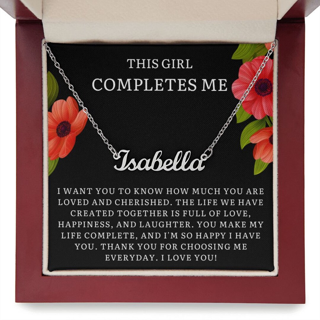 Romantic Gift for Girlfriend, Gift for Wife, Personalized Name Necklace