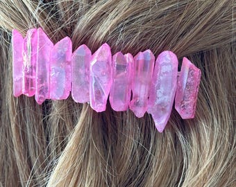 Purple/Pink Quartz Hair Clip HINZIC 25Pcs Crystal Hair Pins - Colorful Gemstone Bobby  main image 4