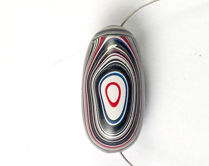 Hand cut Fordite bead (Detroit Agate)