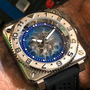Handmade custom skeleton automatic watch