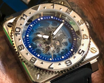 Handgemaakt, op maat gemaakt automatisch skelethorloge