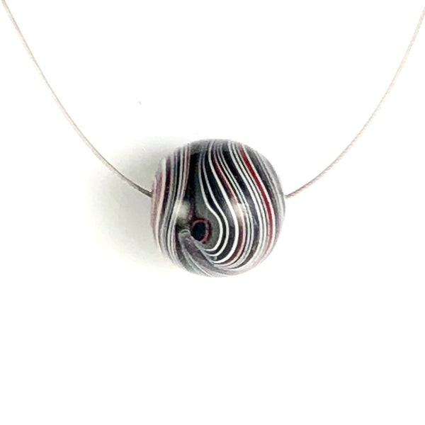 Hand cut Fordite bead (Detroit Agate)