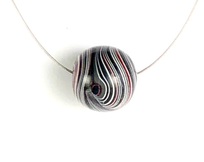 Hand cut Fordite bead (Detroit Agate)