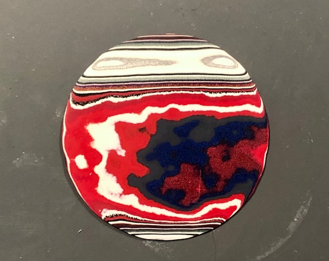 Handmade Fordite watch dial, ready to finish - 39.45 mm round