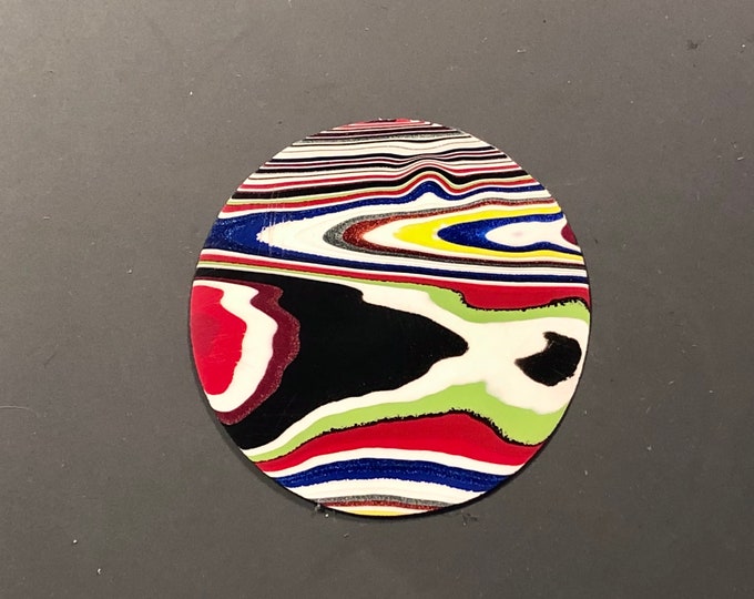 Handmade Fordite watch dial, ready to finish - 39.65 mm round - slightly cupped