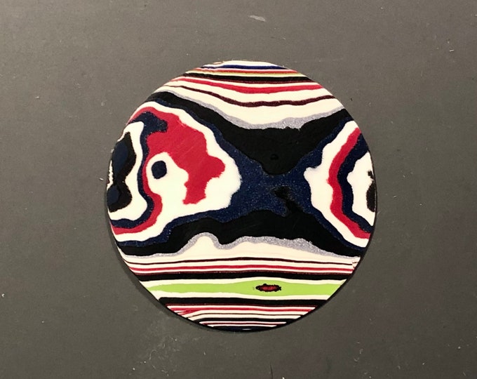 Handmade Fordite watch dial, ready to finish - 39.8 mm round