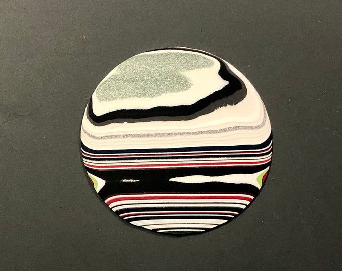 Handmade Fordite watch dial, ready to finish - 34mm round