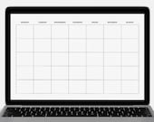 Simple Printable Blank Monthly Calendar, Minimal Calendar Templates, Digital Download, 8.5x11 (Letter) PDF print ready calendar