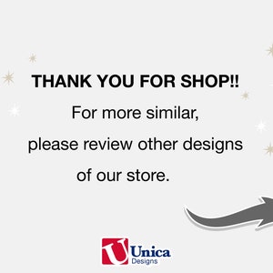 K&ouml;nnte beinhalten: Vielen Dank f&uuml;r Ihren Einkauf! F&uuml;r weitere &auml;hnliche Designs, schauen Sie sich bitte andere Designs in unserem Shop an. Unica Designs.