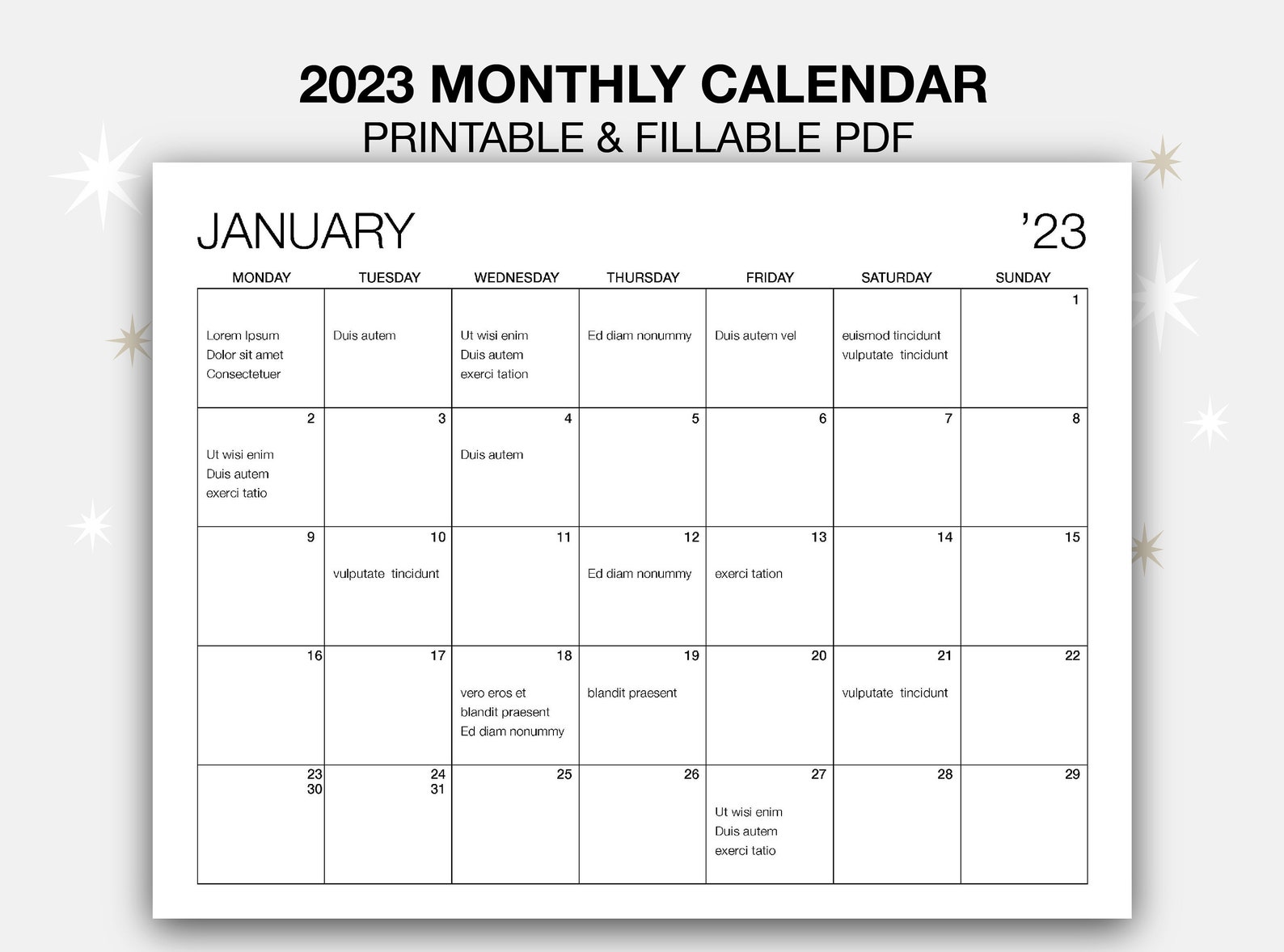 Monthly Printable And Fillable Calendar Monthly PDF Calendar 2023 monthly-printable-and-fillable-calendar-monthly-pdf-calendar-2023