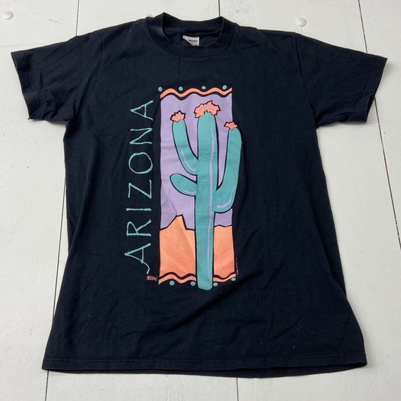 Vintage Arizona Black Southwest Cactus Graphic Sh… - image 1