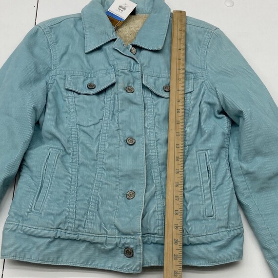 Vintage GAP Teal Textured Button Up Crop Jacket F… - image 5