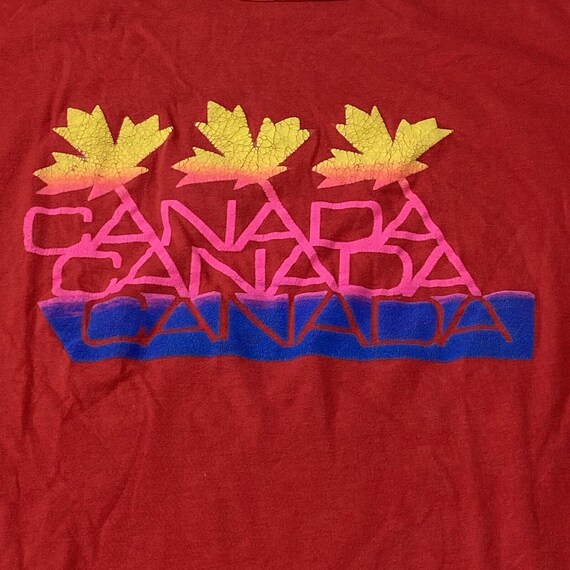 Vintage Canada Red Graphic Short Sleeve T-Shirt A… - image 2