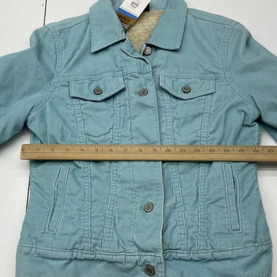 Vintage GAP Teal Textured Button Up Crop Jacket F… - image 6