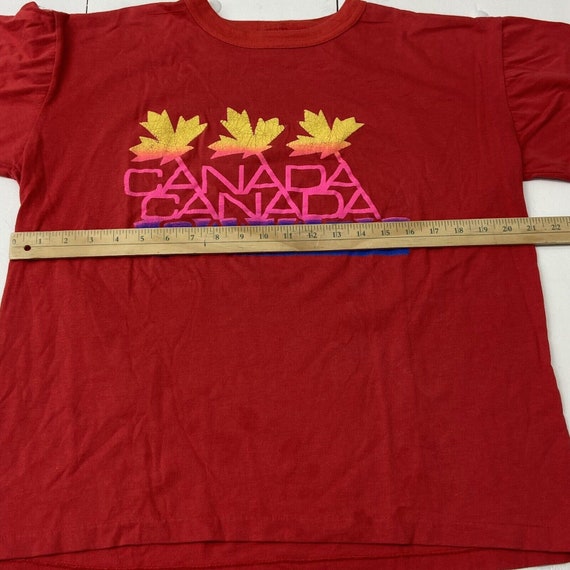 Vintage Canada Red Graphic Short Sleeve T-Shirt A… - image 7