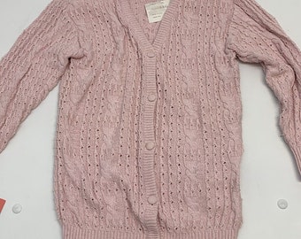 Carlos Arias For S.S.G. Cardigan Sweater Button Up Size Petite Pink Vintage New