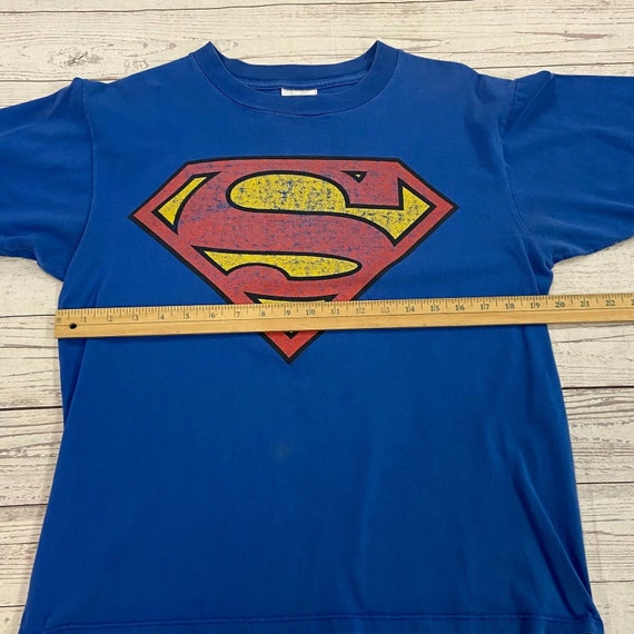 Vintage Superman Blue Short Sleeve Graphic T-Shir… - image 3