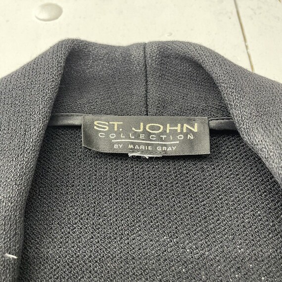 Vintage St John Black Knit Blazer With White Trim… - image 4