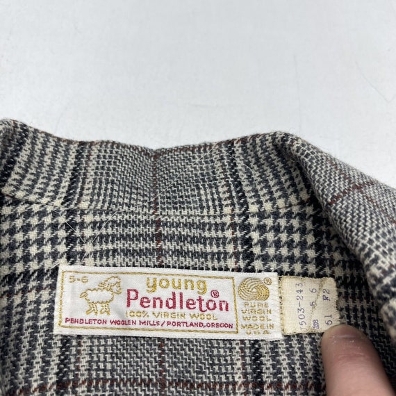 Vintage Young Pendelton Wool Plaid Blazer Juniors… - image 3