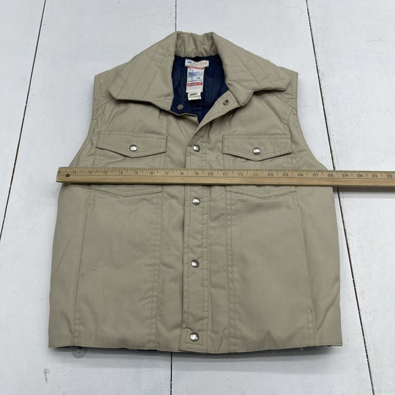 Vintage Frostline Kit Beige Zip Up Vest Mens Small - image 6