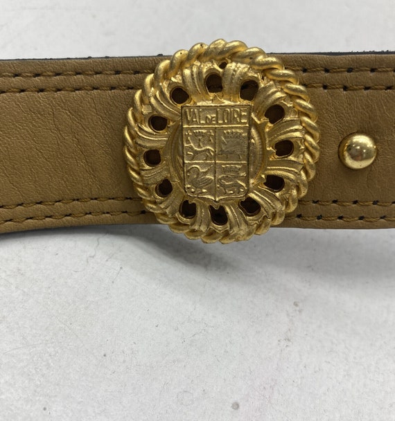Vintage San Marcos Genuine Leather Belts Tan/Gold… - image 3