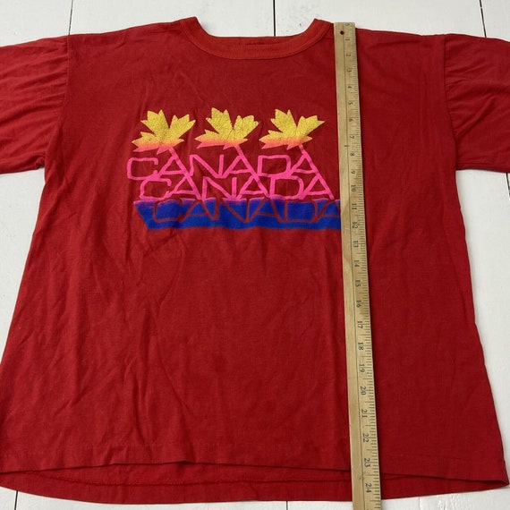 Vintage Canada Red Graphic Short Sleeve T-Shirt A… - image 6