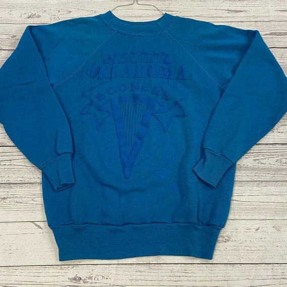 Vintage Blue OU Oklahoma Sooners NCAA Sweatshirt … - image 1