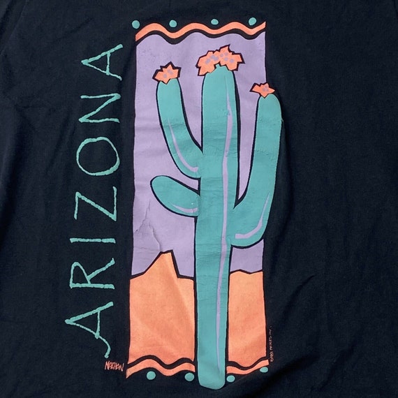 Vintage Arizona Black Southwest Cactus Graphic Sh… - image 2