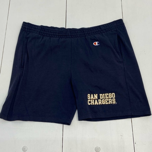 Vintage Champion San Diego Chargers Blue Athletic Shorts Men Size Large Fits 2XL