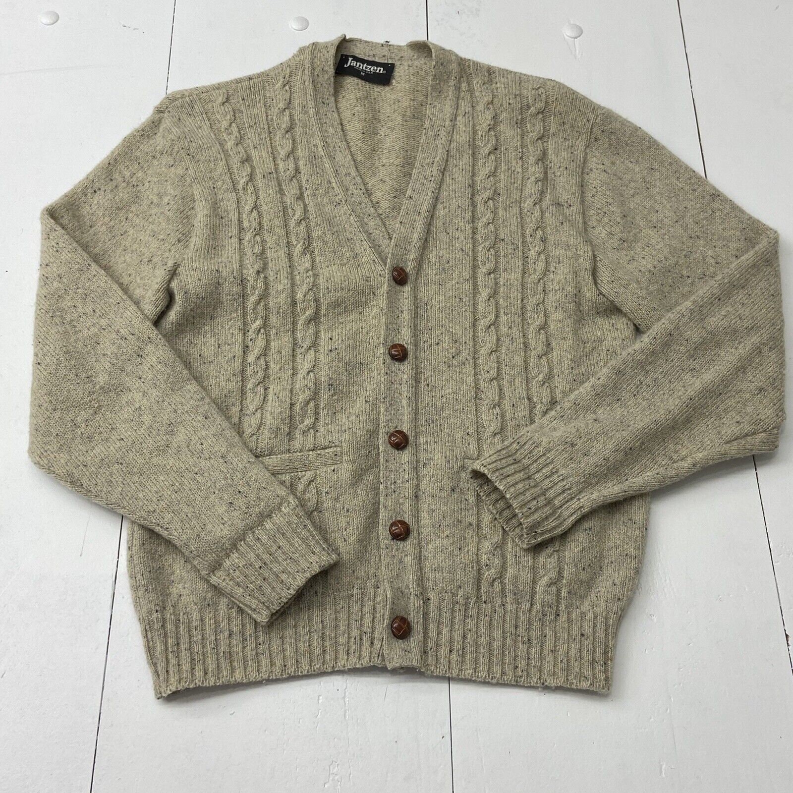Vintage Jantzen Beige Button up Cardigan Sweater Men Size - Etsy