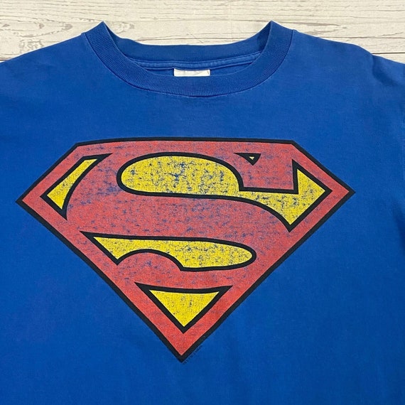Vintage Superman Blue Short Sleeve Graphic T-Shir… - image 8
