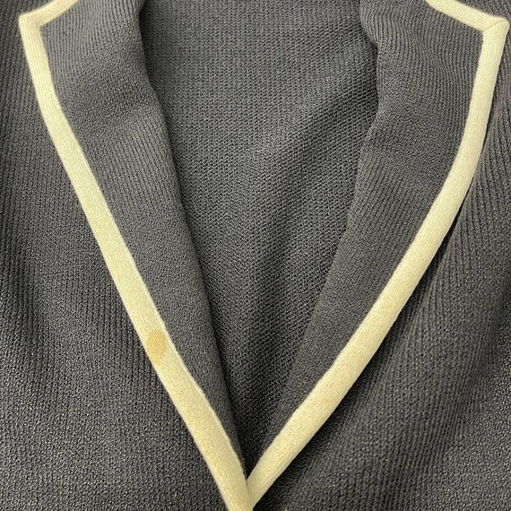 Vintage St John Black Knit Blazer With White Trim… - image 3