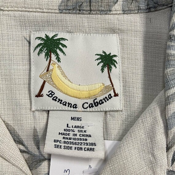 Vintage Banana Cabana Tan Tropical Hawaiian Silk … - image 4