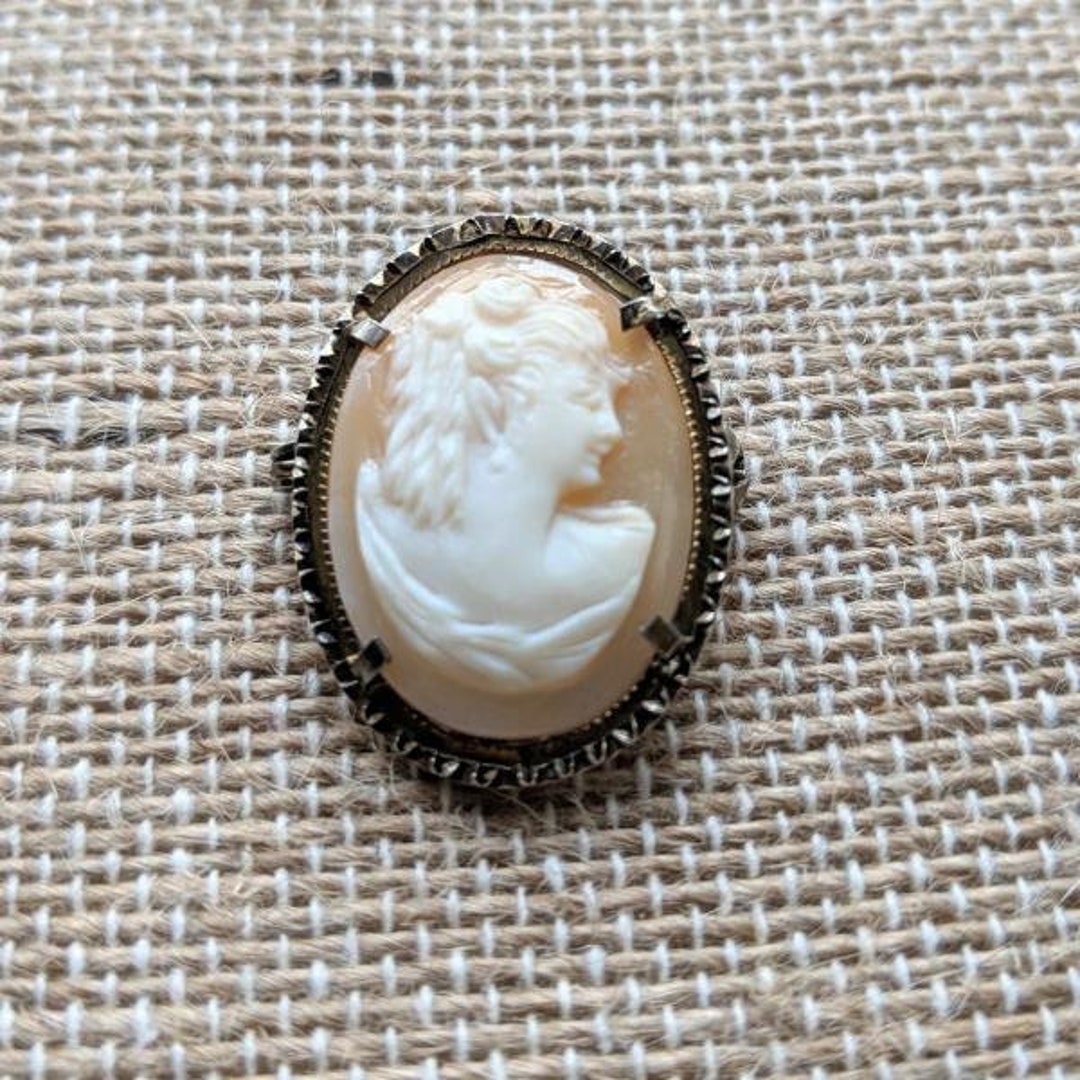 Vintage 800 Silver Art Deco Cameo Brooch Pin & Pendant, Hand Carved ...