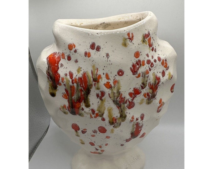 Vintage Creek Nation Indian Pottery 1970s Arrowhead Vase, Checotah OK