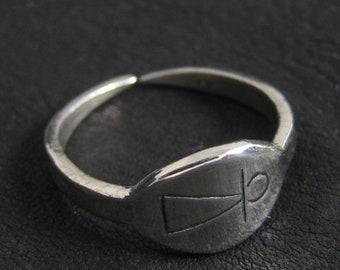 925 Silver Phoenician Tanit Goddess Finger Ring. Carthage Historical Reenactment