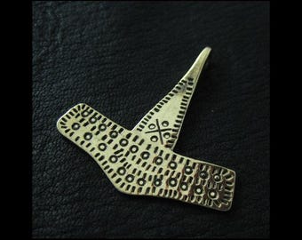 Solid Bronze Danish Thor's Hammer. Viking Jewelry. Mjolnir. Pagan. Reenactment.